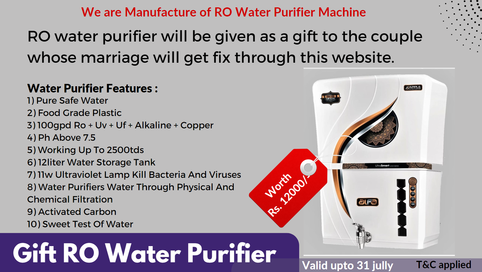 Free Gift RO Purifier